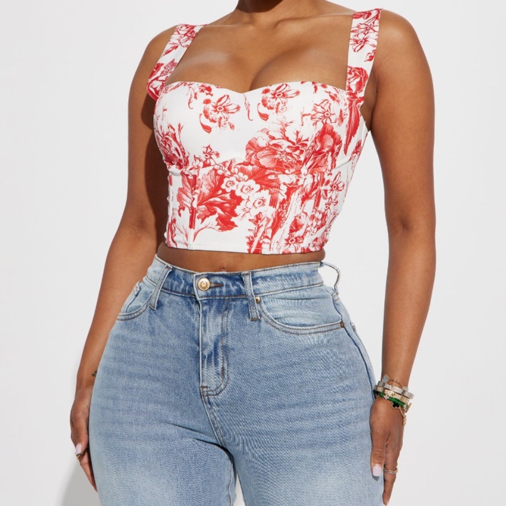 NEW Fashion Nova “Telling Secrets" Floral Corset Top SZ XS